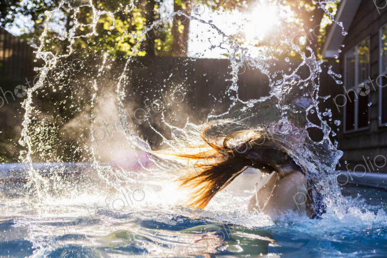 13 year old girl swimming in a pool