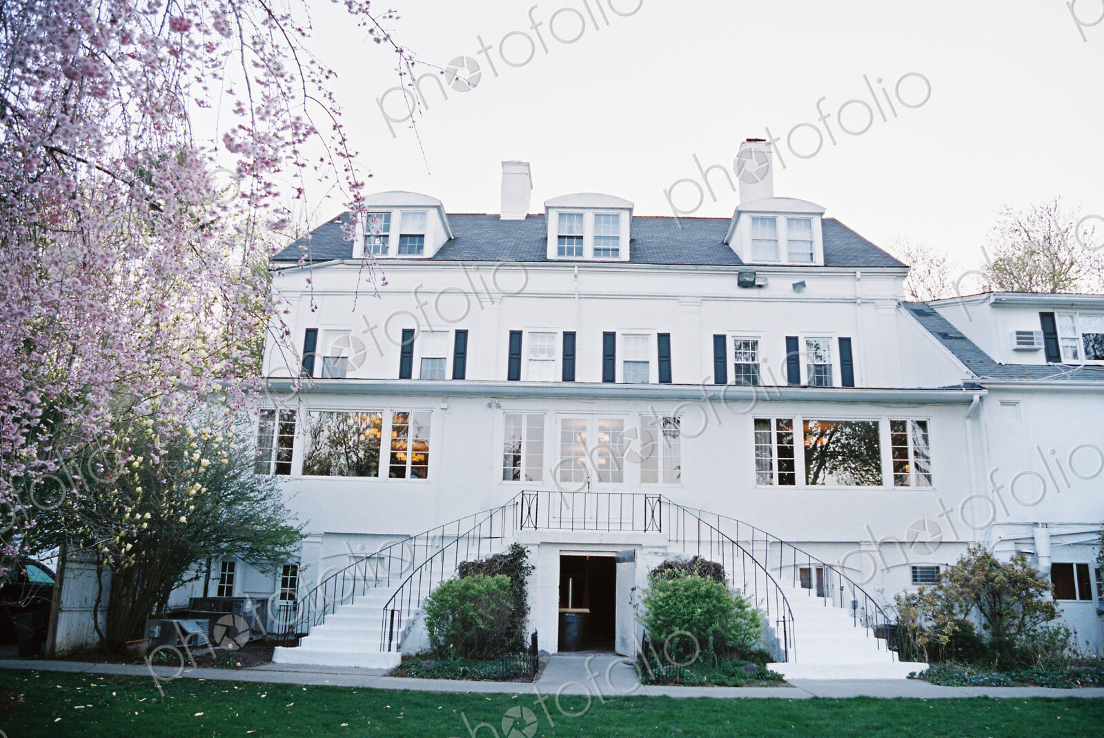 18th century mansion, facade and terraces, a luxury hotel.