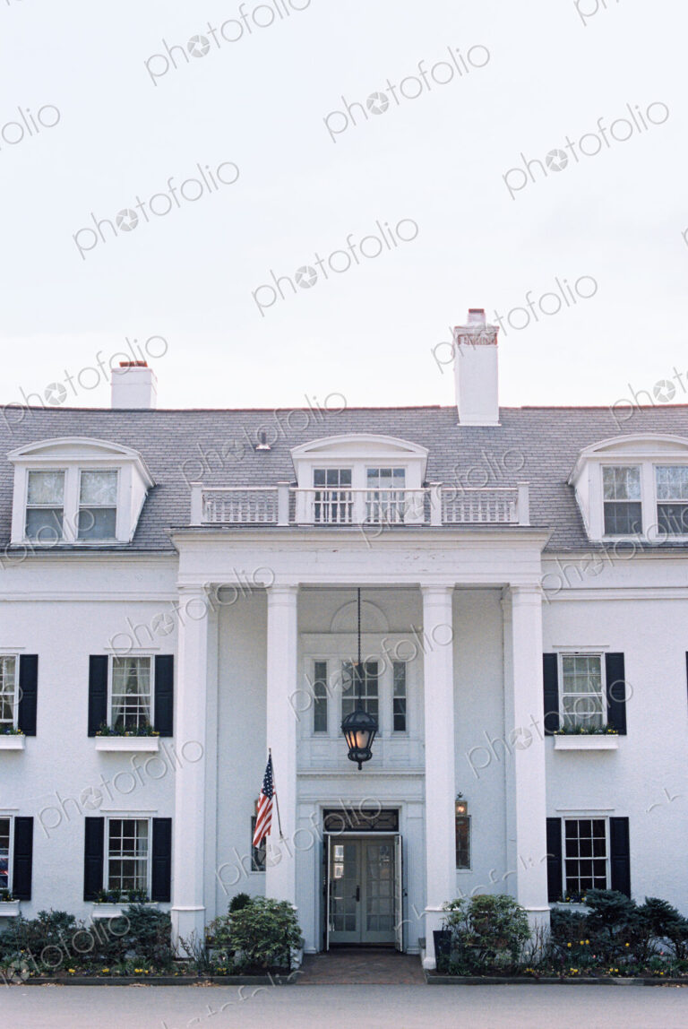 18th century mansion, facade and terraces, a luxury hotel.