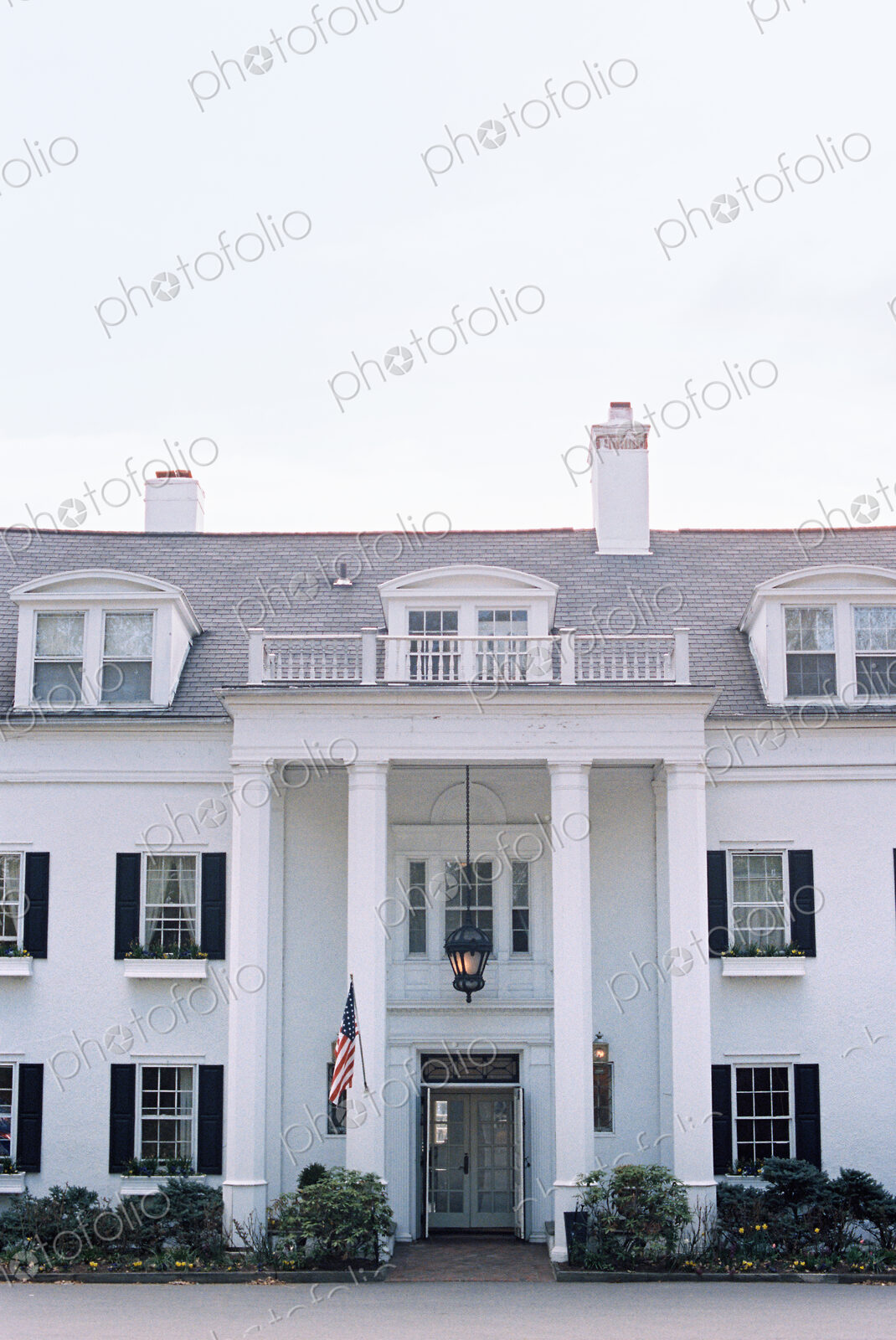 18th century mansion, facade and terraces, a luxury hotel.