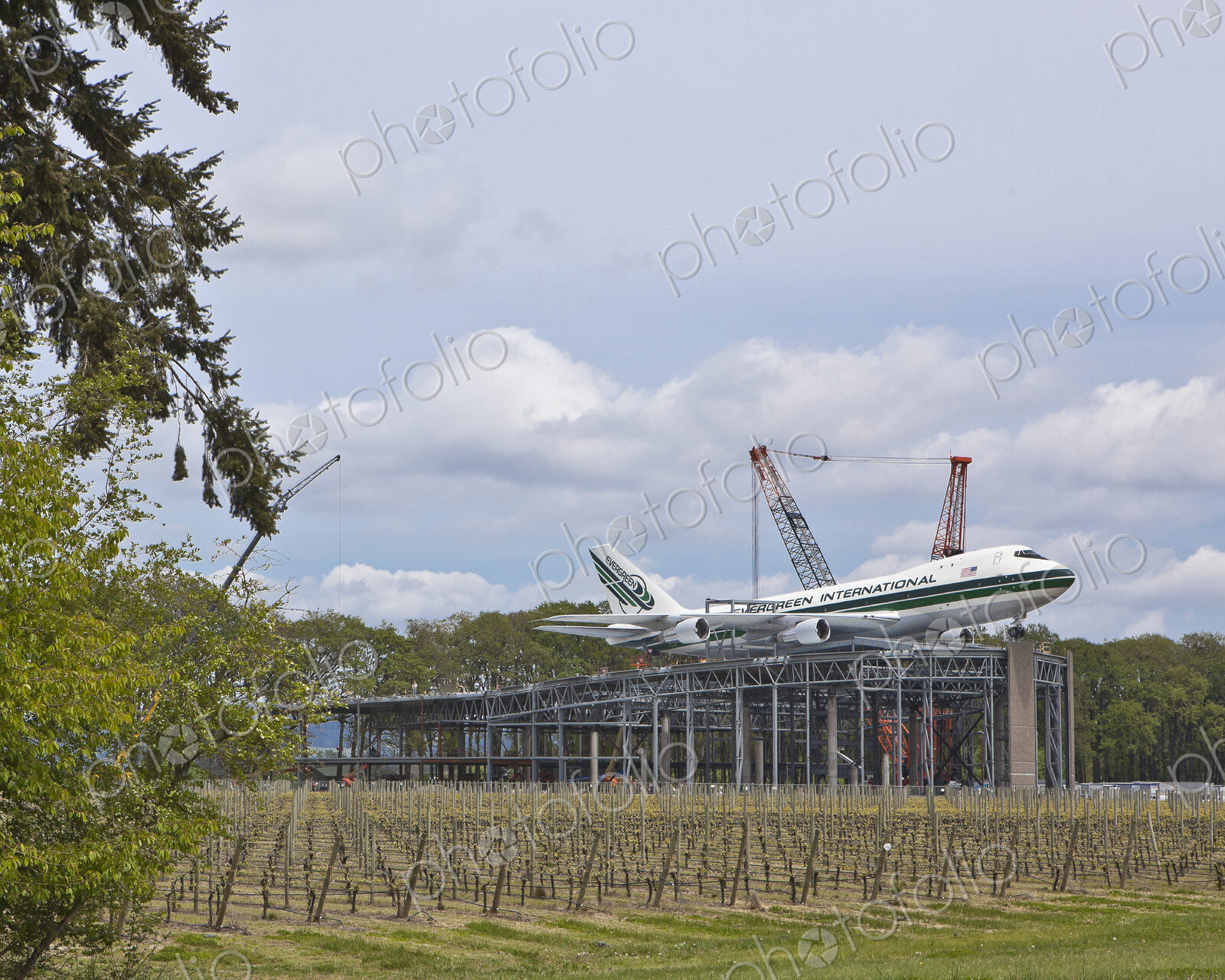 747 on a Building Roof