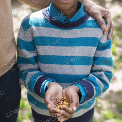A New York city park in the spring. Sunshine and cherry blossom. A mother and son, a…