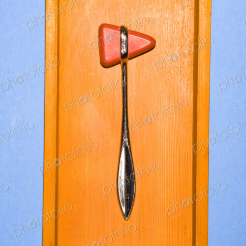 A Reflex hammer, a medical tool for assessing reactions of a patient.