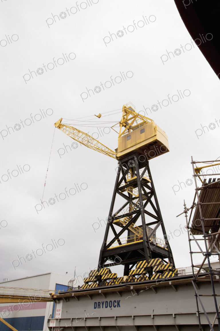 A crane at a dockyard for unloading cargo