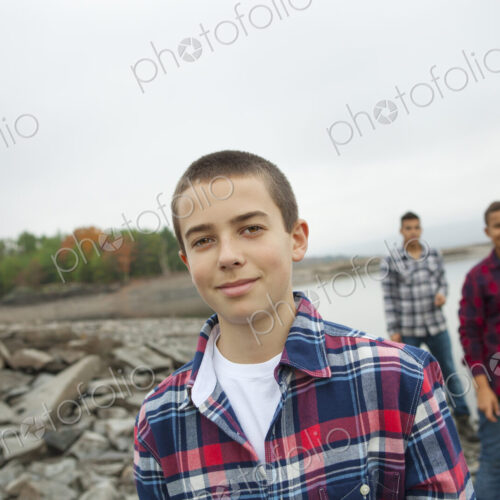 A day out at Ashokan lake. Three boys on the shore. A day out at Ashokan lake. Three boys on the shore.