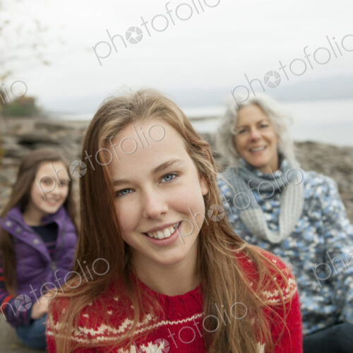 A day out at Ashokan lake. Three people, a woman and two girls. A day out at Ashokan lake. Three people, a woman and two girls.