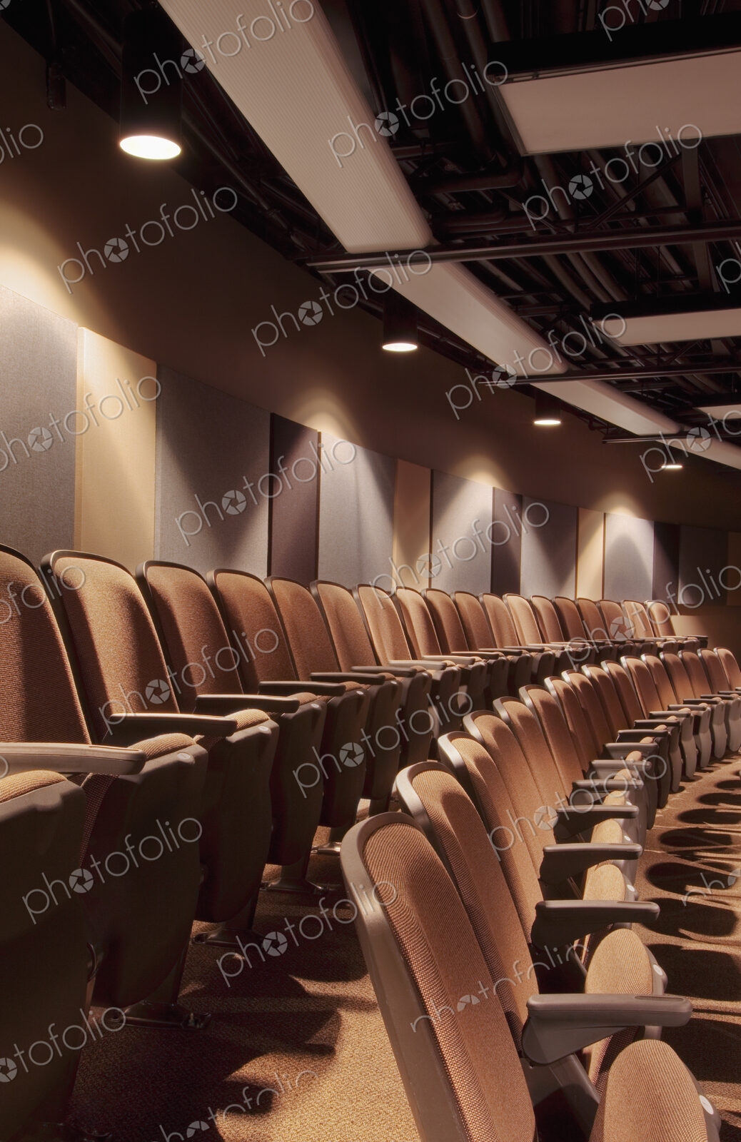 A detail of the audience seating at a live performance theatre.
