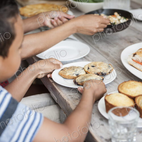 A family gathering for a meal.