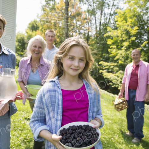 A family summer gathering at a farm. A shared meal, a homecoming.