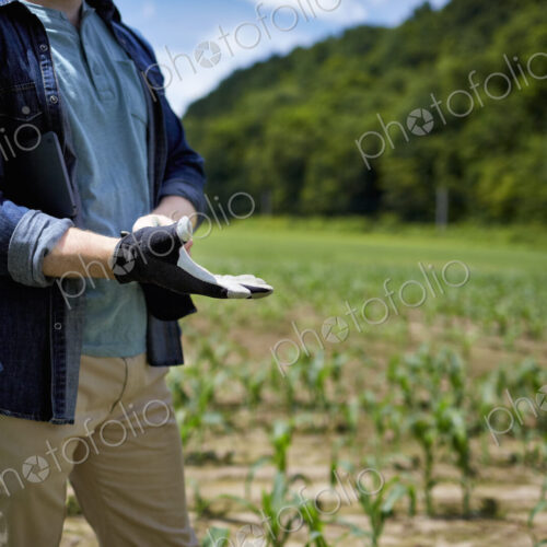 A farmer working in his fields in New York State, USA. A farmer working in his fields in New York State, USA.