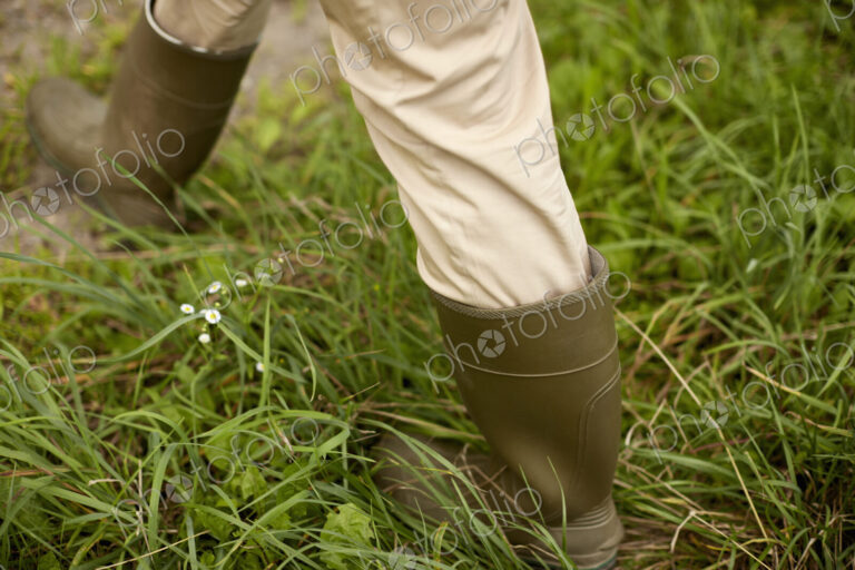A farmer working in his fields in New York State, USA.