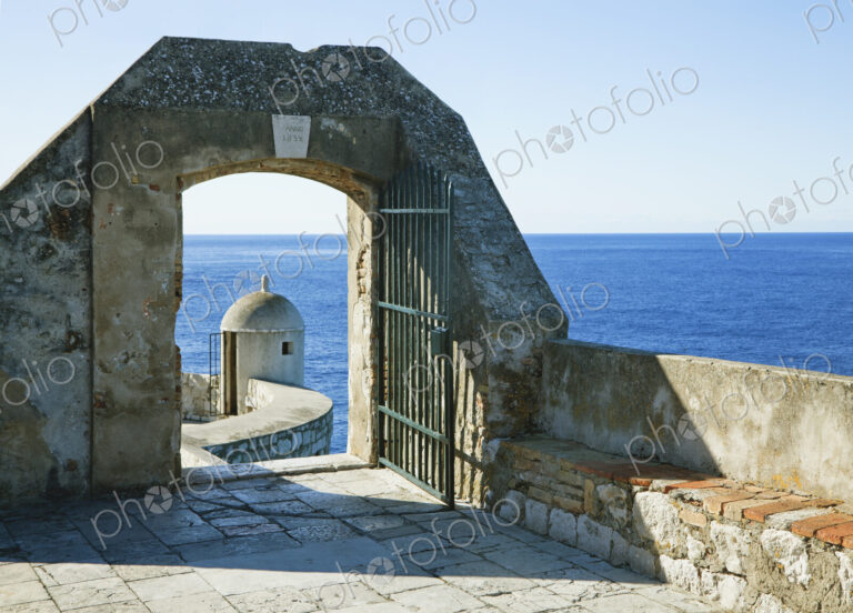 A gate leading to another portion of the old wall surrounding the city of Dubrovnik