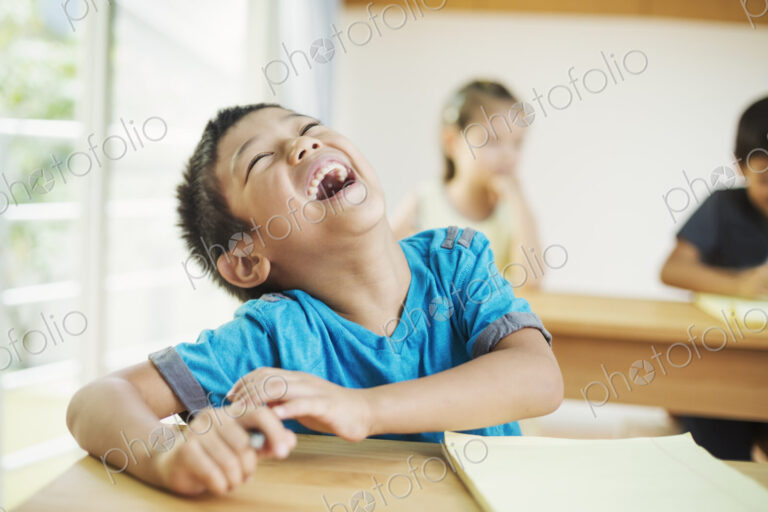 A group of children in school.