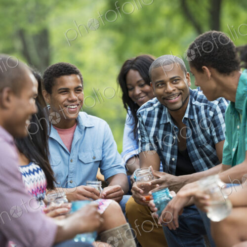 A group of men and women outdoors enjoying themselves. A group of men and women outdoors enjoying themselves.