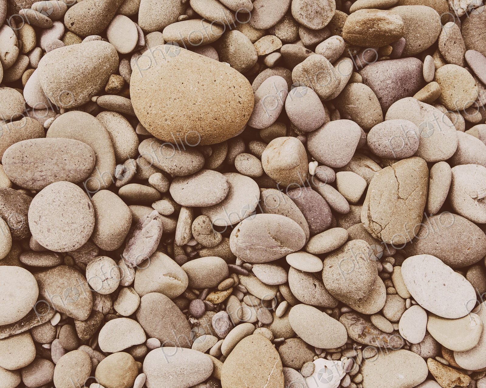 A heap of polished pebbles and small flat stones in Olympic national park.