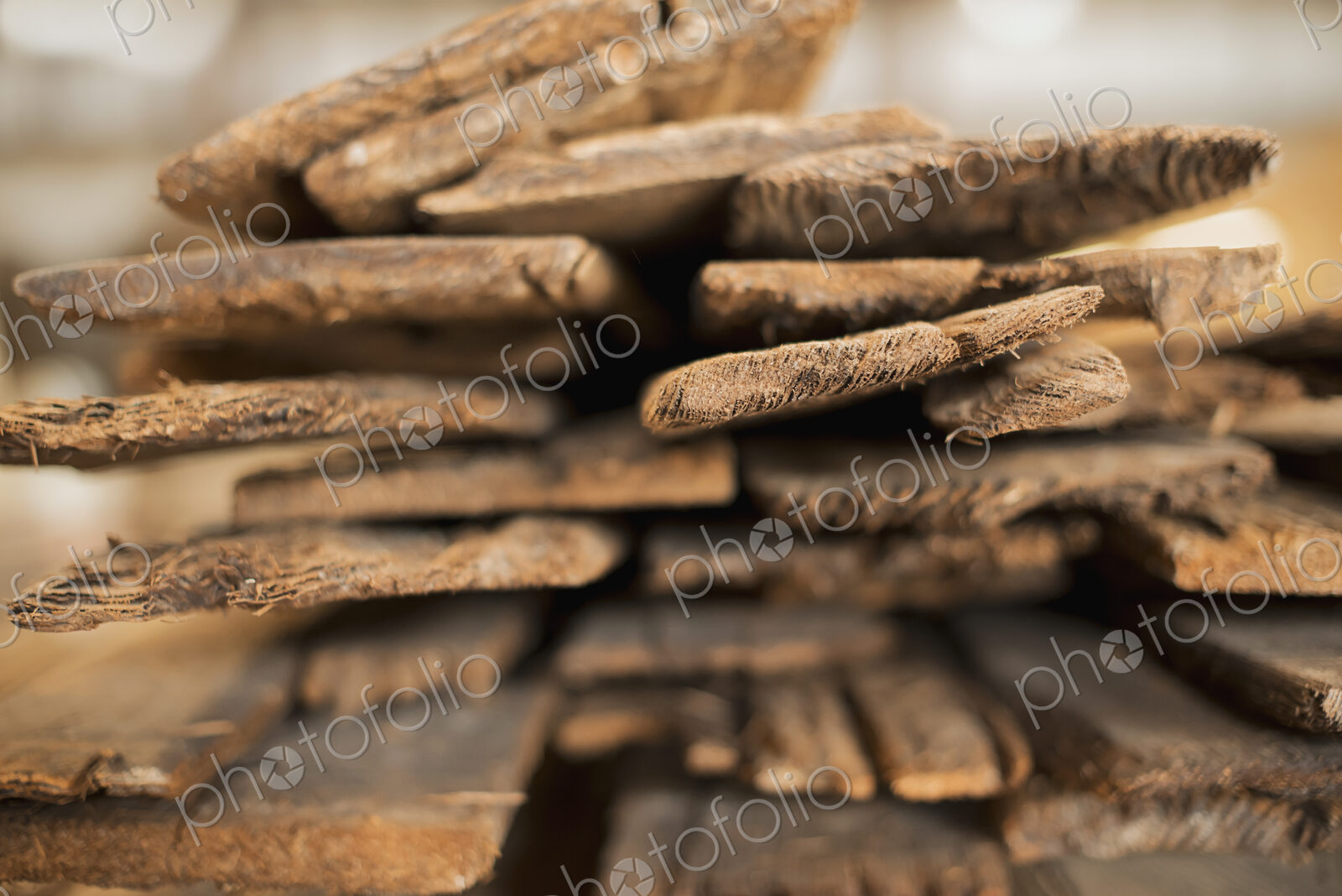 A heap of recycled reclaimed timber planks of wood. Environmentally responsible…