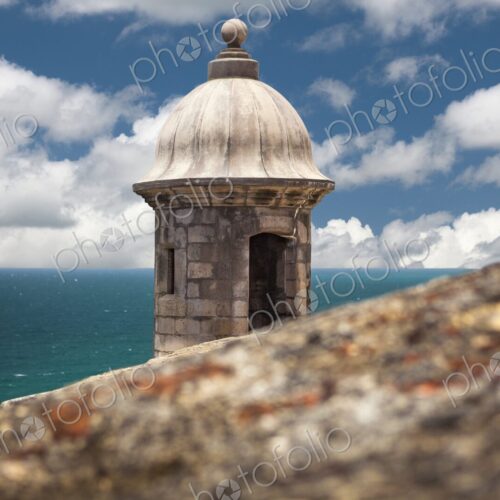 A historic sentry box at Castillo San Felipe del Morro in San Juan, Puerto Rico,… A historic sentry box at Castillo San Felipe del Morro in San Juan, Puerto Rico,…
