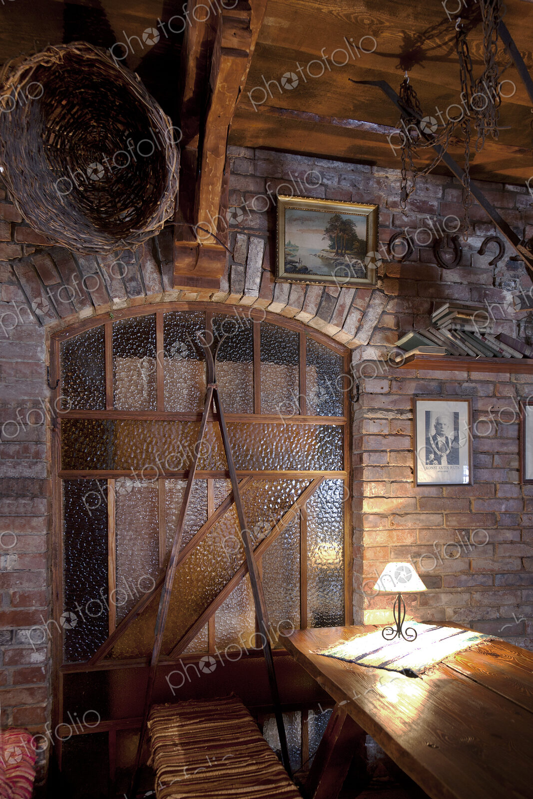 A hotel bar with retro style fittings