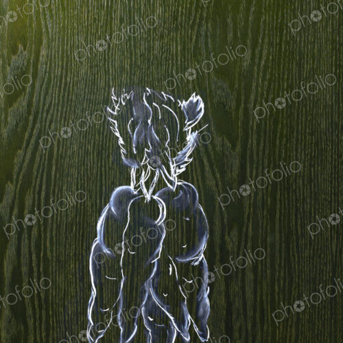 A line drawing image on a natural wood grain background. A bunch of carrots with leafy… A line drawing image on a natural wood grain background. A bunch of carrots with leafy…