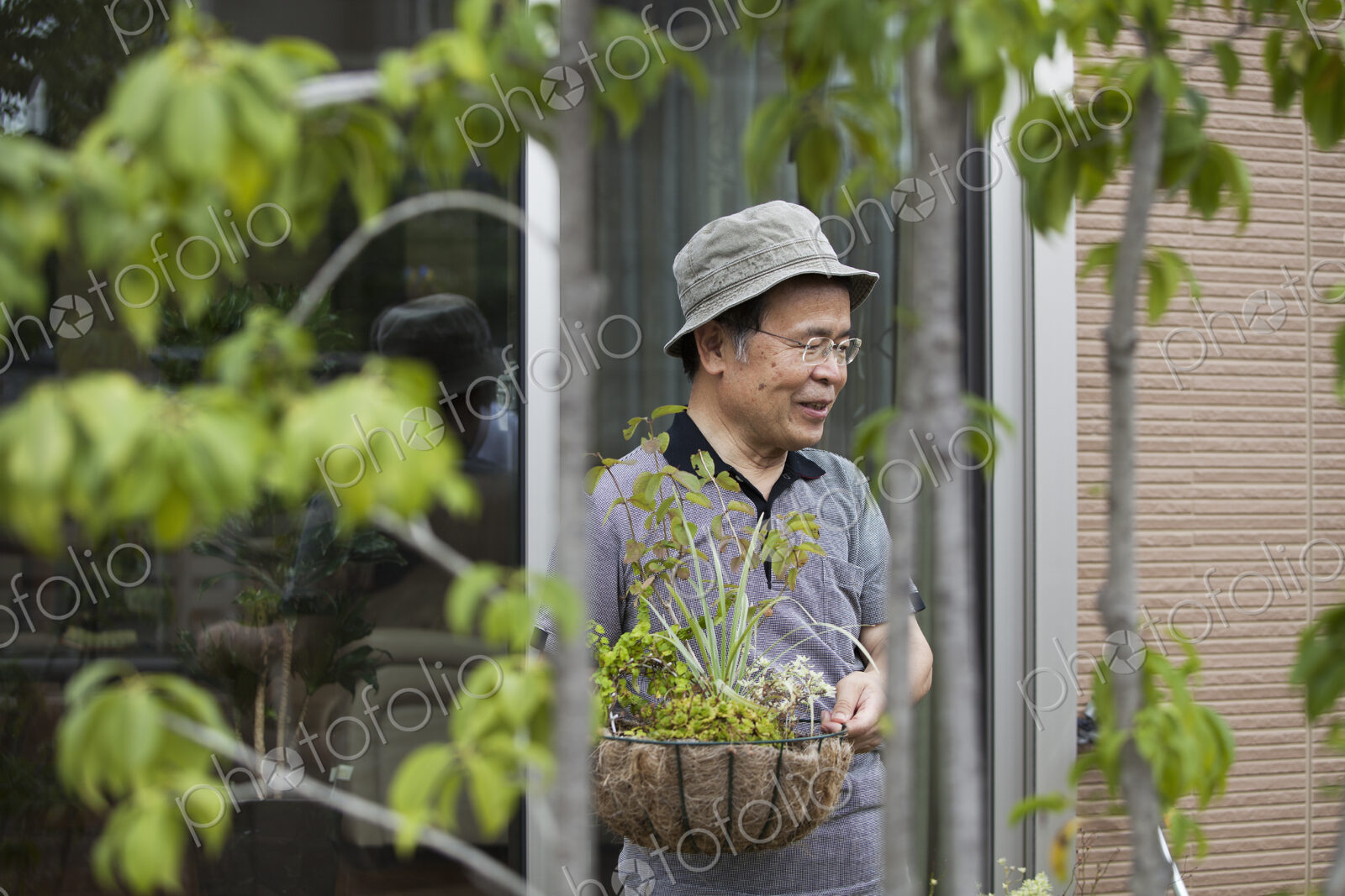A man standing in his garden.
