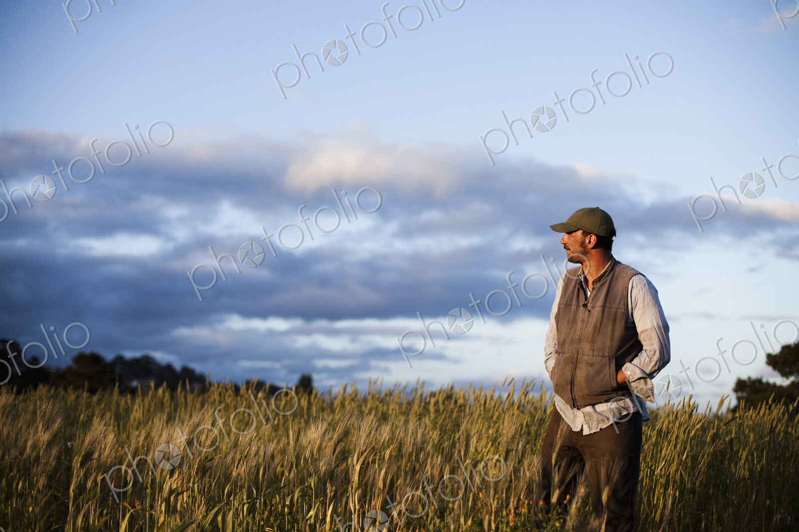 A man standing looking over the crops and fields at the Homeless Garden Project in…