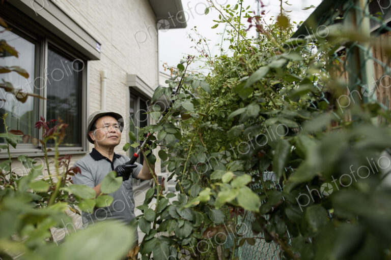 A man working in his garden.