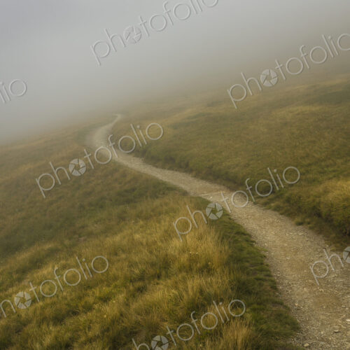 A mountain path, reaching ahead, through low cloud and mist in the Alps near Trient… A mountain path, reaching ahead, through low cloud and mist in the Alps near Trient…