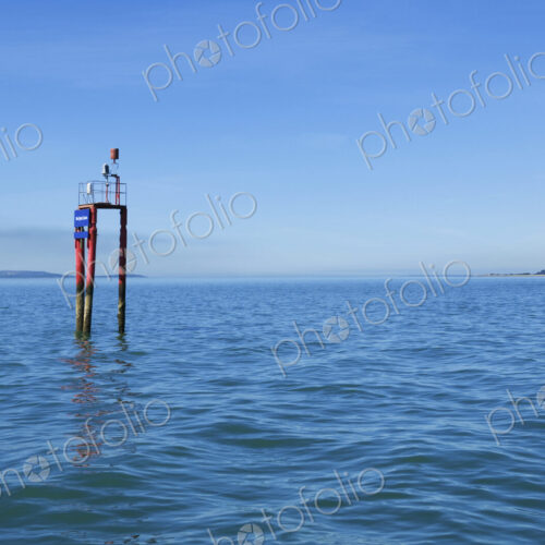 A navigation buoy in the sea.