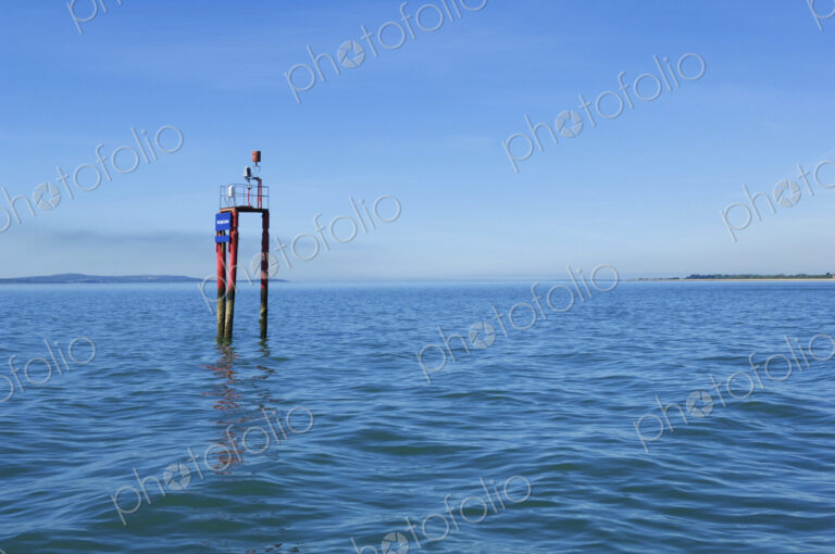 A navigation buoy in the sea.