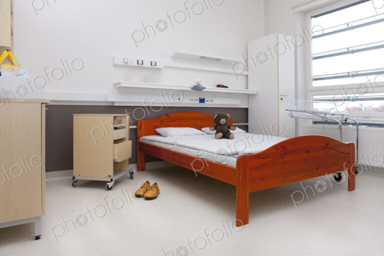 A patient room in a modern hospital.