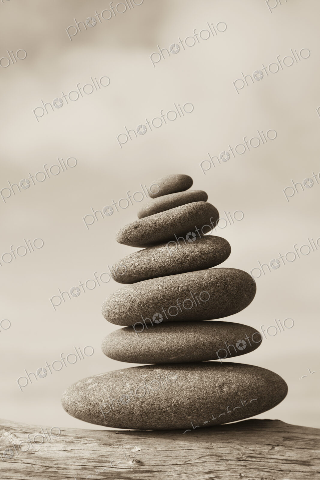 A pile of balancing smooth beach rocks near Rialto Beach, Olmpic national park, in…
