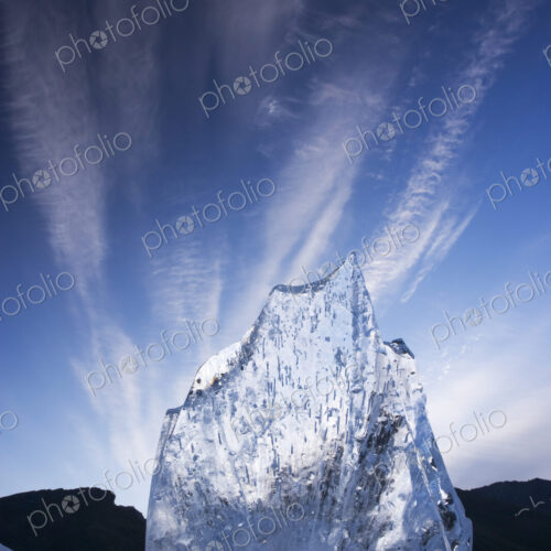 A shard of aufeis reaches toward the arctic sky. A shard of aufeis reaches toward the arctic sky.