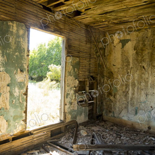A shell of a building, a derelict house interior, exposed timbers and peeling… A shell of a building, a derelict house interior, exposed timbers and peeling…