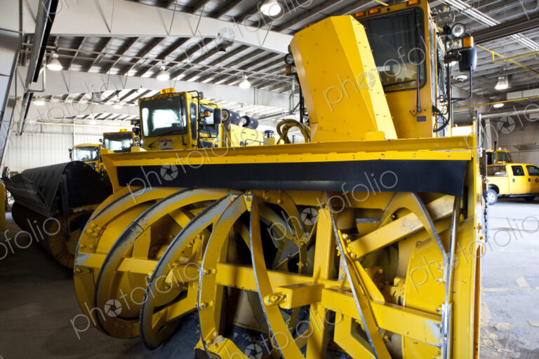 A snow clearing machine, a truck for winter snow removal