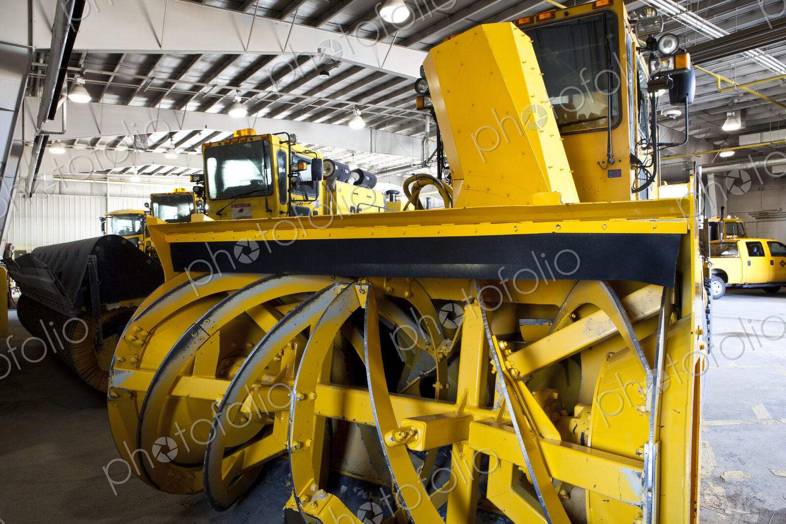 A snow clearing machine, a truck for winter snow removal