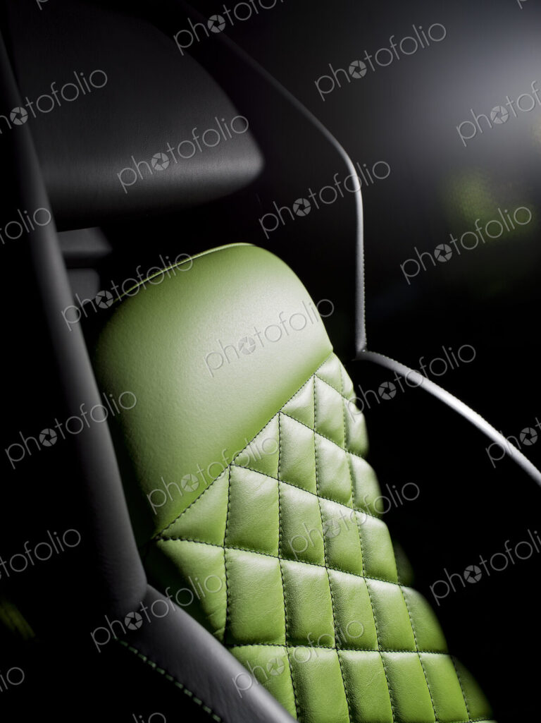 A sports car driver's seat