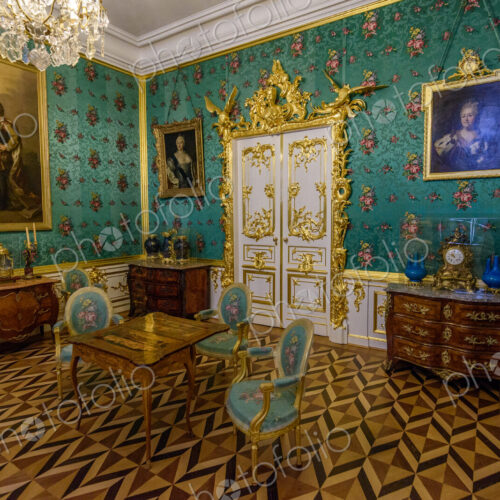 A state room in Peterhof 18th century Baroque palace, furniture and parquet floor,… A state room in Peterhof 18th century Baroque palace, furniture and parquet floor,…