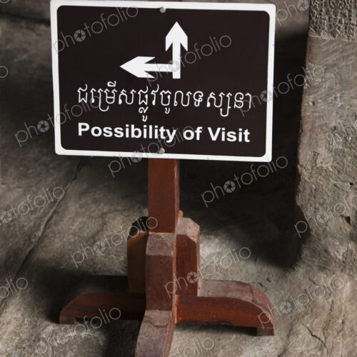 A temple sign at the Angkor Temples. A temple sign at the Angkor Temples.