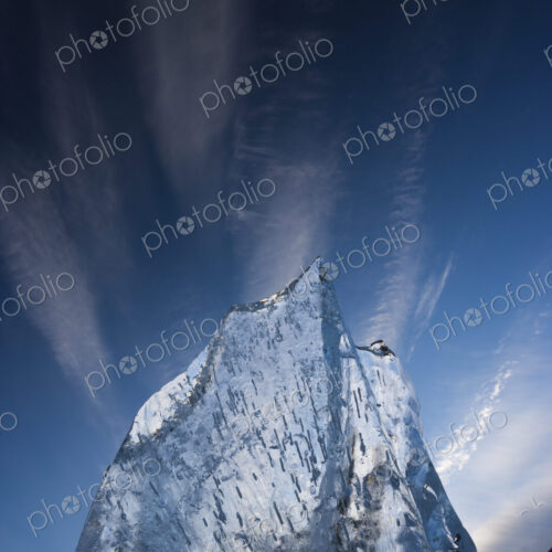 A translucent shard of aufeis reaches toward the arctic sky, Arctic National Wildlife… A translucent shard of aufeis reaches toward the arctic sky, Arctic National Wildlife…