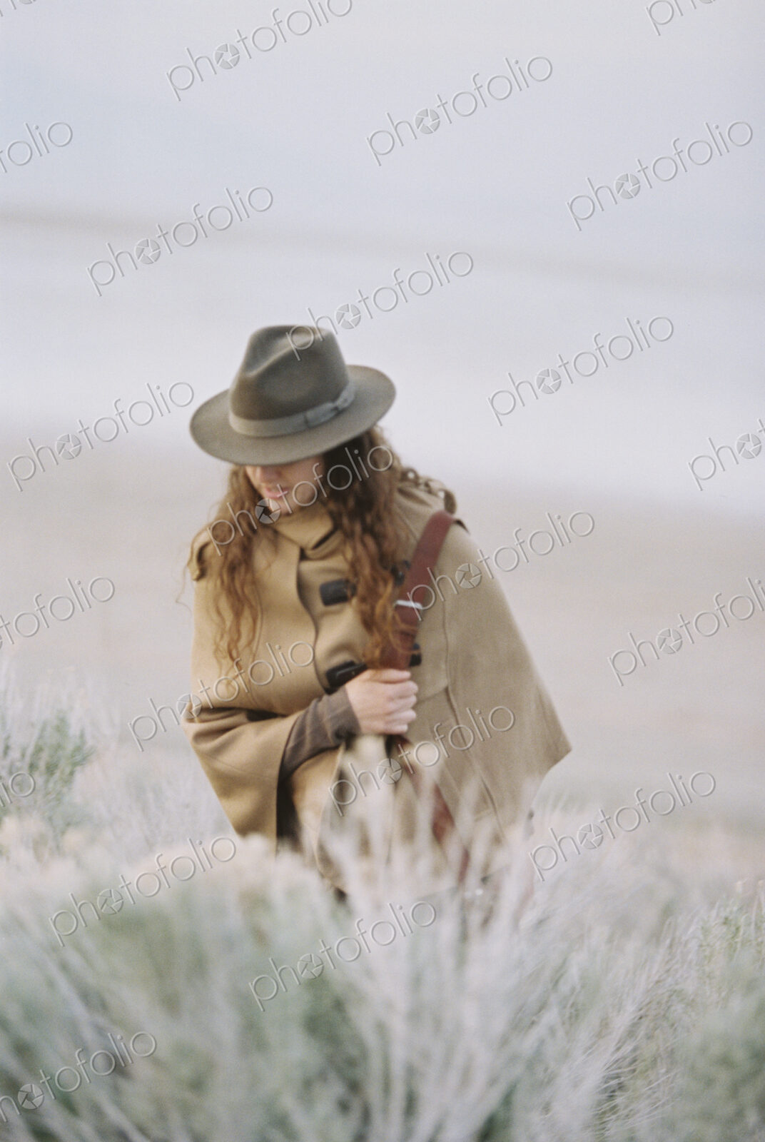 A woman walking across an open space