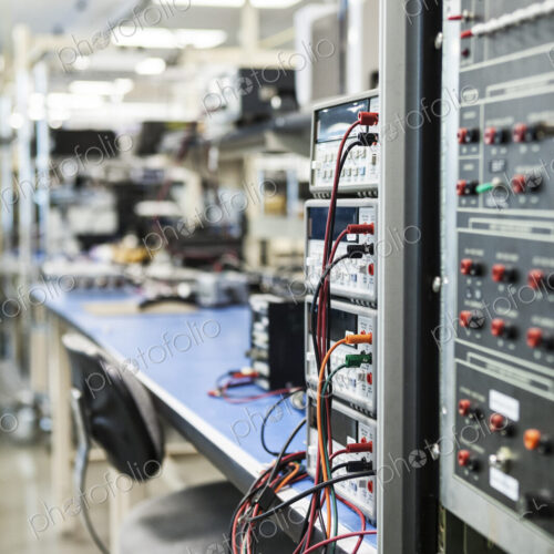 A workbench location in a technical research and development site.