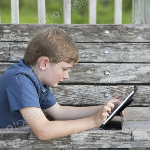 A young boy outdoors.