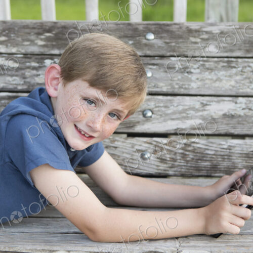 A young boy outdoors.