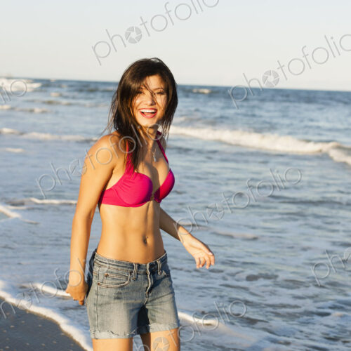 A young woman on the beach in Atlantic City, New Jersey A young woman on the beach in Atlantic City, New Jersey