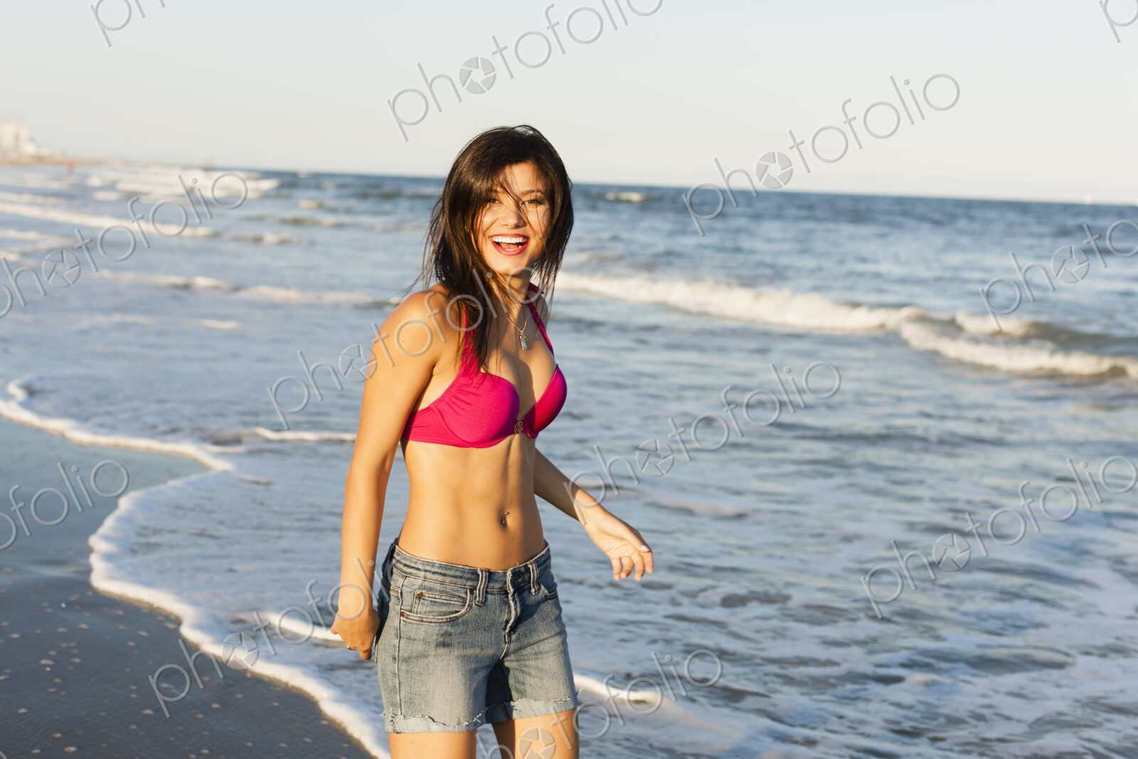A young woman on the beach in Atlantic City, New Jersey