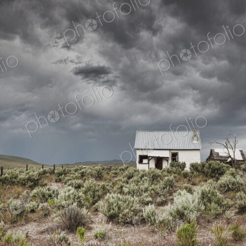 Abandoned Buildings Under a Dark Sky Abandoned Buildings Under a Dark Sky