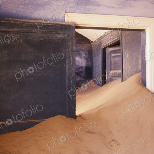 Abandoned House Filled with Drifting Sand Abandoned House Filled with Drifting Sand