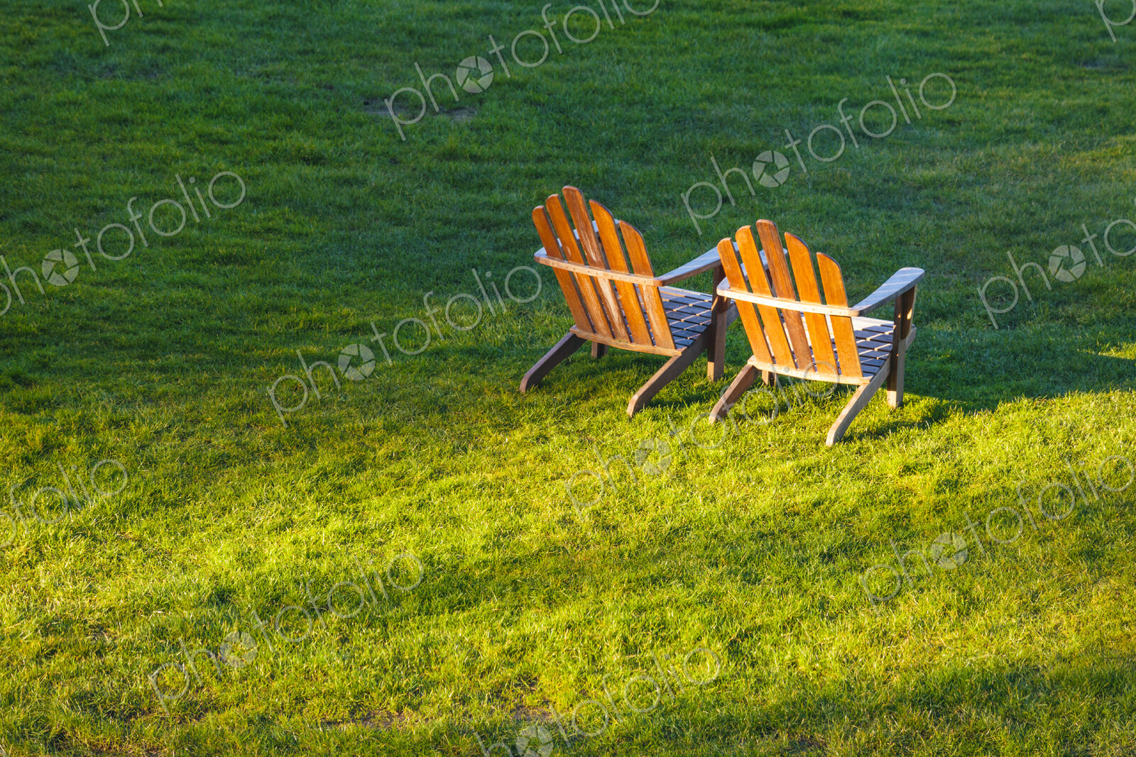 Adrinonak chairs on lawn, WA USA