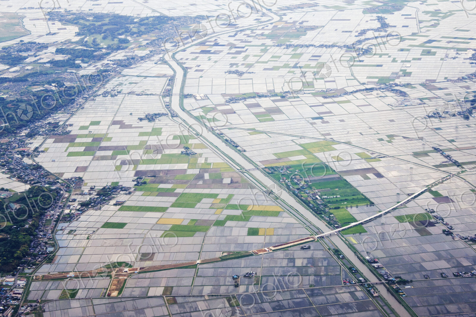 Aerial View of Flooded Farmland