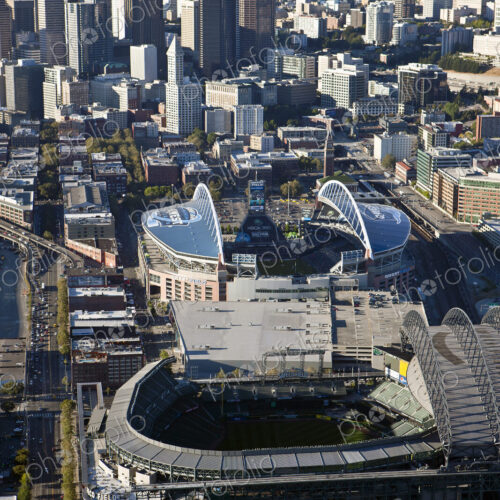 Aerial View of Seattle Stadiums